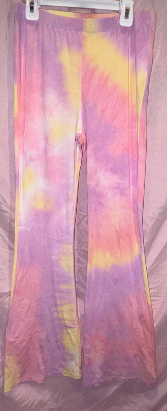 Love Tree Pastel Tie-Dye Flared Lounge Pants Medium